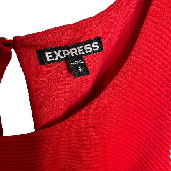 Express Sleeveless Scarlet Red Cutout Dress Women's Small - Picture 4 of 9